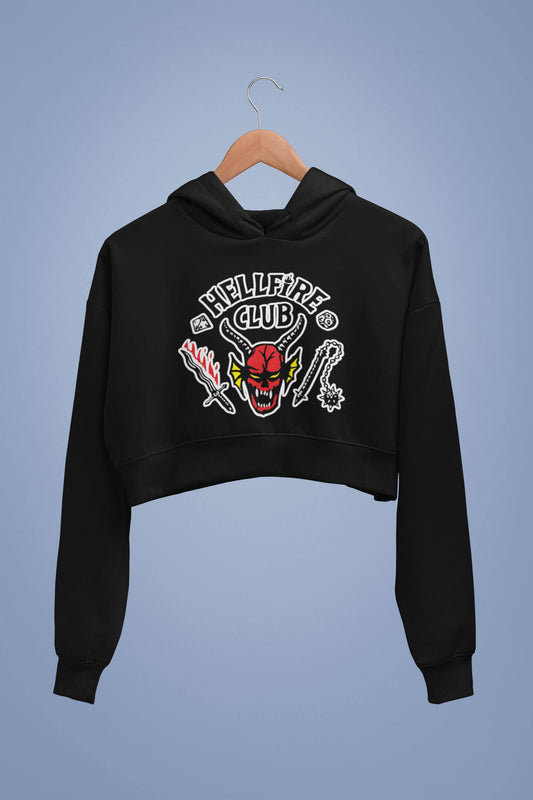 Stranger Things Hellfire Club Crop Hoodie for Women