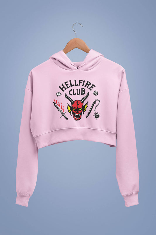 Stranger Things Hellfire Club Crop Hoodie for Women