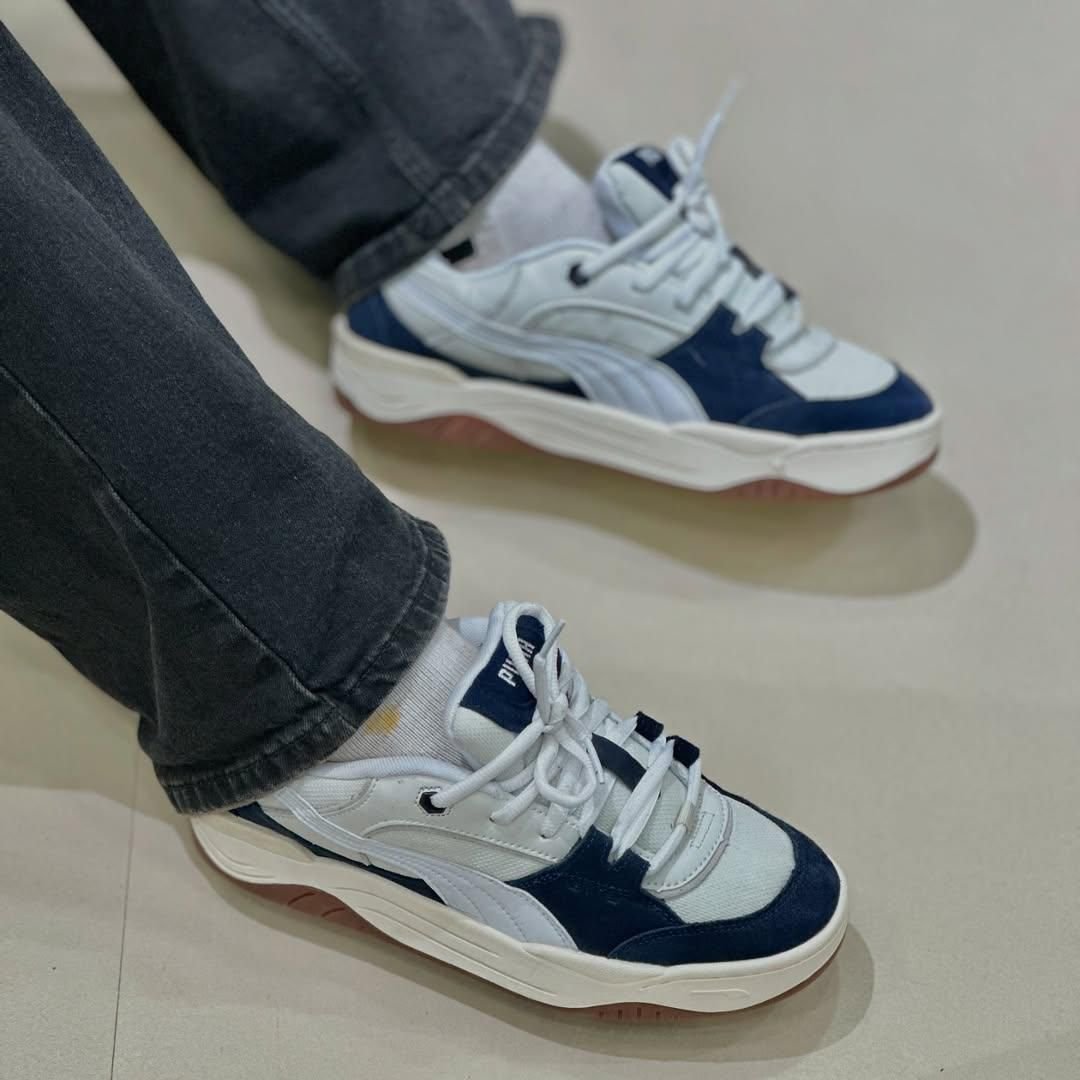 Puma Suede180 White Navy - Image 3